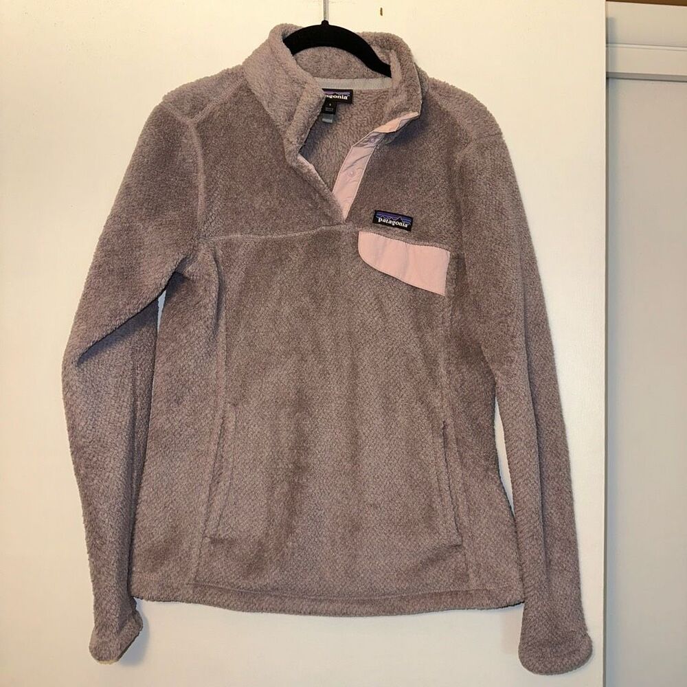 Patagonia Women’s Small Synchilla Fleece Quarter Snap Sweater Light Purple EUC